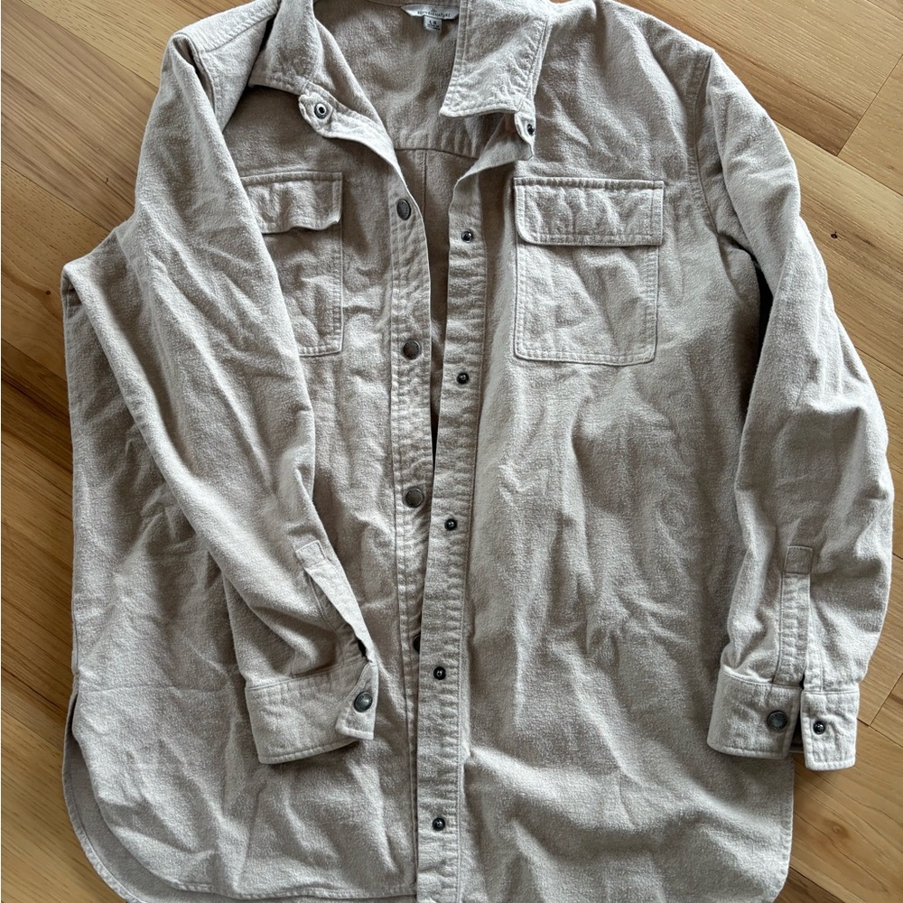 L.L. Bean Men's Beige Casual Button Down Shirt